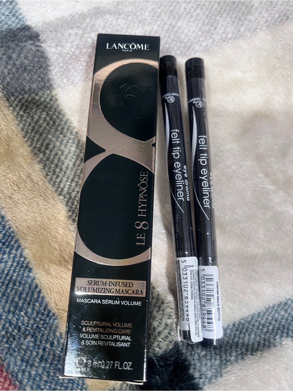 Lancôme Le 8 Hypnôse Serum-Infused Volumizing Mascara AND 2 eyeliners - black